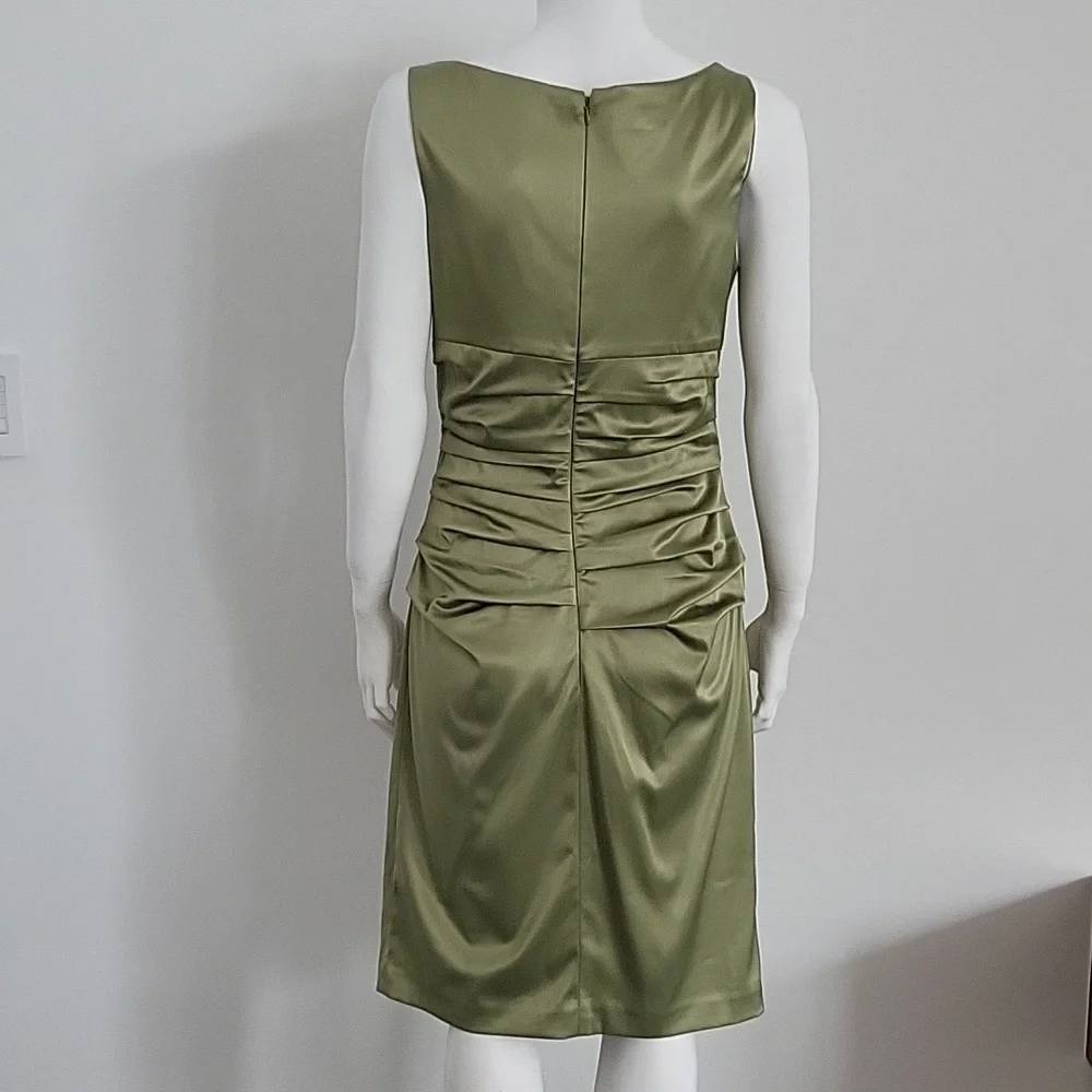 Satin Green Dress - Picture 4 of 5
